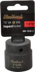 Blackhawk by Proto - 1/2" Drive 1-3/16" Standard Impact Socket - 6 Points, 2" OAL - Apex Tool & Supply