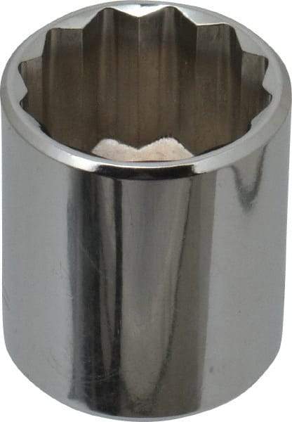 Blackhawk by Proto - 3/8" Drive, Standard Hand Socket - 12 Points, 1-13/64" OAL, Chrome Finish - Apex Tool & Supply