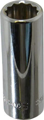 Blackhawk by Proto - 7/16", 3/8" Drive, Deep Hand Socket - 12 Points, 1-13/16" OAL, Chrome Finish - Apex Tool & Supply