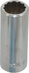 Blackhawk by Proto - 1/2", 3/8" Drive, Deep Hand Socket - 12 Points, 1-13/16" OAL, Chrome Finish - Apex Tool & Supply