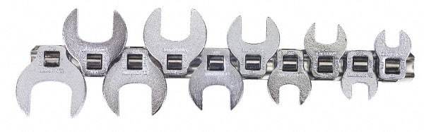 Blackhawk by Proto - 10 Piece 3/8" Drive Open End Crowfoot Wrench Set - 3/8 to 1", with Clip Rail - Apex Tool & Supply