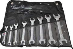 Blackhawk by Proto - 8 Piece, 6mm x 7mm to 20mm x 22mm, Open End Wrench Set - Metric Measurement Standard, Full Polish Finish, Comes in Vinyl Roll - Apex Tool & Supply