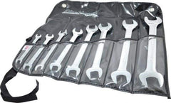 Blackhawk by Proto - 8 Piece, 1/4" to 1", Open End Wrench Set - Inch Measurement Standard, Full Polish Finish, Comes in Vinyl Roll - Apex Tool & Supply