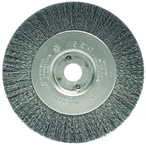 4" Diameter - 3/8-1/2" Arbor Hole - Crimped Stainless Straight Wheel - Apex Tool & Supply