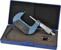 Value Collection - 1 to 2 Inch Measurement Range, 0.0001 Inch Graduation, Barrel Anvil, Ratchet Stop Thimble, Mechanical Tube Micrometer - Accurate Up to 0.001 Inch, Accurate Up to 0.001 Inch, Enamel Finish, Carbide - Apex Tool & Supply