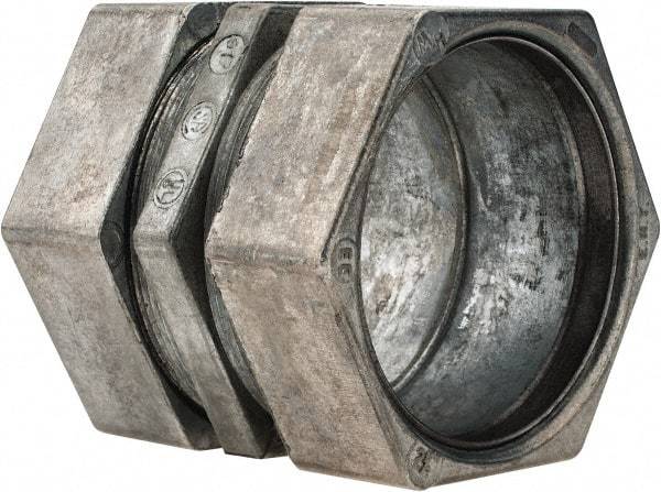 Thomas & Betts - 2-1/2" Trade, Die Cast Zinc Compression EMT Conduit Coupling - Noninsulated - Apex Tool & Supply