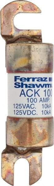 Ferraz Shawmut - 100 Amp Time Delay Round Forklift & Truck Fuse - 125VAC, 125VDC, 4.46" Long x 1" Wide, Bussman ACK100, Ferraz Shawmut ACK100 - Apex Tool & Supply