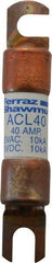 Ferraz Shawmut - 40 Amp General Purpose Round Forklift & Truck Fuse - 125VAC, 125VDC, 3.07" Long x 0.5" Wide, Bussman ACL40, Ferraz Shawmut ACL40 - Apex Tool & Supply