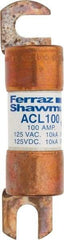 Ferraz Shawmut - 100 Amp General Purpose Round Forklift & Truck Fuse - 125VAC, 125VDC, 3.49" Long x 0.75" Wide, Bussman ACL100, Ferraz Shawmut ACL100 - Apex Tool & Supply