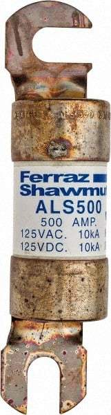 Ferraz Shawmut - 500 Amp General Purpose Round Forklift & Truck Fuse - 125VAC, 125VDC, 4.71" Long x 1" Wide, Bussman ALS500, Ferraz Shawmut ALS500 - Apex Tool & Supply