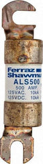 Ferraz Shawmut - 500 Amp General Purpose Round Forklift & Truck Fuse - 125VAC, 125VDC, 4.71" Long x 1" Wide, Bussman ALS500, Ferraz Shawmut ALS500 - Apex Tool & Supply