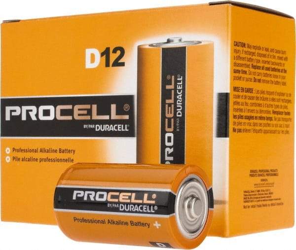 Duracell - Size D, Alkaline, Standard Battery - 1.5 Volts, Flat Terminal, LR20, ANSI, IEC Regulated - Apex Tool & Supply