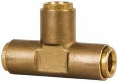 Norgren - 3/8" Outside Diam, Brass Push-to-Connect Tube Union Tee - 150 Max psi, Tube to Tube Connection, Buna O-Ring - Apex Tool & Supply