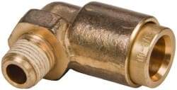 Norgren - 3/8" Outside Diam, 1/8 NPT, Brass Push-to-Connect Tube Male Elbow - 150 Max psi, Tube to Male NPT Connection, Buna O-Ring - Apex Tool & Supply
