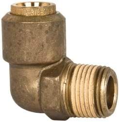 Norgren - 3/8" Outside Diam, 3/8 NPT, Brass Push-to-Connect Tube Male Elbow - 150 Max psi, Tube to Male NPT Connection, Buna O-Ring - Apex Tool & Supply