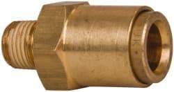 Norgren - 3/8" Outside Diam, 1/8 NPT, Brass Push-to-Connect Tube Male Connector - 150 Max psi, Tube to Male NPT Connection, Buna O-Ring - Apex Tool & Supply