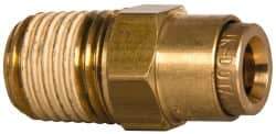 Norgren - 1/4" Outside Diam, 1/4 NPT, Brass Push-to-Connect Tube Male Connector - 150 Max psi, Tube to Male NPT Connection, Buna O-Ring - Apex Tool & Supply