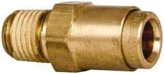 Norgren - 3/8" Outside Diam, 1/4 NPT, Brass Push-to-Connect Tube Male Connector - 150 Max psi, Tube to Male NPT Connection, Buna O-Ring - Apex Tool & Supply