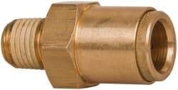Norgren - 1/2" Outside Diam, 1/4 NPT, Brass Push-to-Connect Tube Male Connector - 150 Max psi, Tube to Male NPT Connection, Buna O-Ring - Apex Tool & Supply