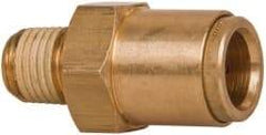Norgren - 1/2" Outside Diam, 1/4 NPT, Brass Push-to-Connect Tube Male Connector - 150 Max psi, Tube to Male NPT Connection, Buna O-Ring - Apex Tool & Supply