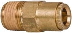 Norgren - 3/8" Outside Diam, 3/8 NPT, Brass Push-to-Connect Tube Male Connector - 150 Max psi, Tube to Male NPT Connection, Buna O-Ring - Apex Tool & Supply