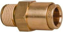 Norgren - 1/2" Outside Diam, 3/8 NPT, Brass Push-to-Connect Tube Male Connector - 150 Max psi, Tube to Male NPT Connection, Buna O-Ring - Apex Tool & Supply