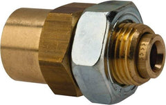 Norgren - 1/4" Outside Diam, 1/4 NPT, Brass Push-to-Connect Tube Female Bulkhead - 150 Max psi, Buna O-Ring - Apex Tool & Supply