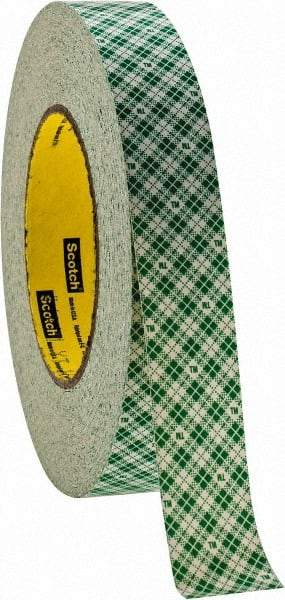 3M - 1" x 36 Yd Rubber Adhesive Double Sided Tape - 9 mil Thick, Natural (Color), Paper Liner, Continuous Roll, Series 401M - Apex Tool & Supply