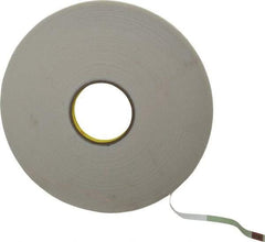 3M - 1/2" x 36 Yd Rubber Adhesive Double Sided Tape - 1/16" Thick, White, Polyethylene Foam Liner, Continuous Roll, Series 4466W - Apex Tool & Supply