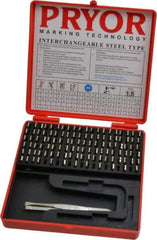 Pryor - 112 Piece, 1/16 Inch Character, Steel Type Set - 18 Character Capacity - Apex Tool & Supply