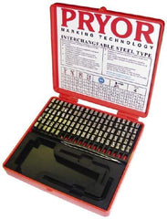 Pryor - 112 Piece, 1/8 Inch Character, Steel Type Set - 9 Character Capacity - Apex Tool & Supply