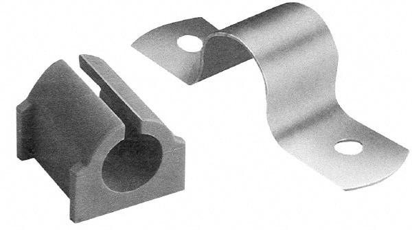 ZSI - 2-3/8" Tube, Steel, Zinc Plated Tube Strap with Cushion - 2 Mounting Holes - Apex Tool & Supply