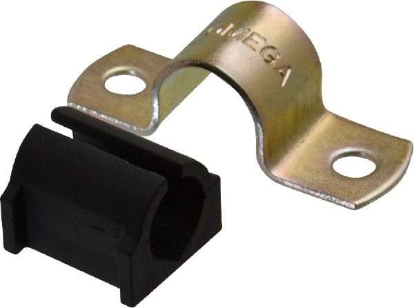 ZSI - 1/2" Tube, Steel, Zinc Plated Tube Strap with Cushion - 2 Mounting Holes - Apex Tool & Supply