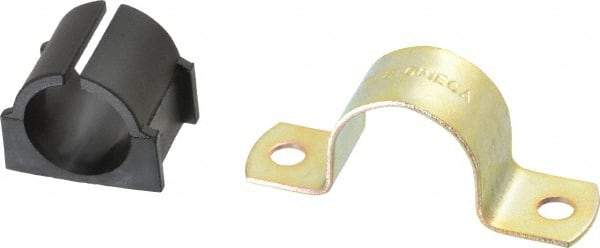 ZSI - 7/8" Tube, Steel, Zinc Plated Tube Strap with Cushion - 2 Mounting Holes - Apex Tool & Supply