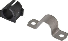 ZSI - 3/4" Tube, Grade 304 Stainless Steel, Tube Strap with Cushion - 2 Mounting Holes - Apex Tool & Supply