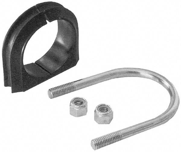 ZSI - 1-1/4" Pipe, Grade 316 Stainless Steel U Bolt Clamp with Cushion - 3/4" Panel Thickness - Apex Tool & Supply
