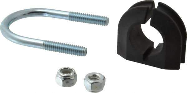 ZSI - 1/2" Pipe, Steel U Bolt Clamp with Cushion - Electro Galvanized, 1/2" Panel Thickness - Apex Tool & Supply