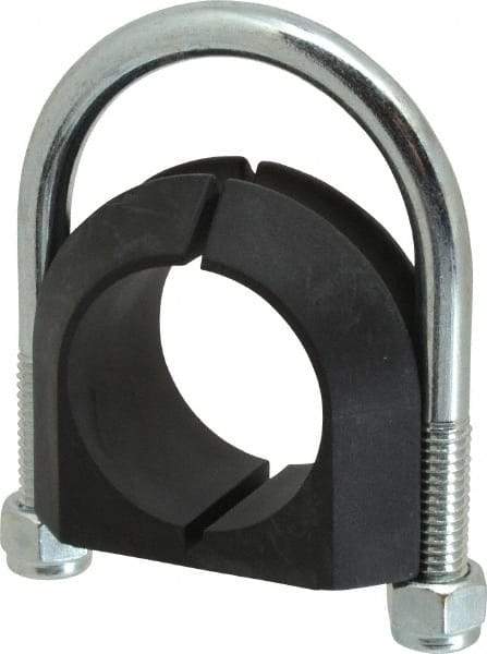 ZSI - 1-1/4" Pipe, Steel U Bolt Clamp with Cushion - Electro Galvanized, 3/4" Panel Thickness - Apex Tool & Supply