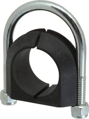 ZSI - 1-1/4" Pipe, Steel U Bolt Clamp with Cushion - Electro Galvanized, 3/4" Panel Thickness - Apex Tool & Supply