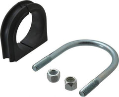 ZSI - 2-1/2" Pipe, Steel U Bolt Clamp with Cushion - Electro Galvanized, 1" Panel Thickness - Apex Tool & Supply