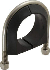 ZSI - 2" Pipe, Grade 316 Stainless Steel U Bolt Clamp with Cushion - 3/4" Panel Thickness - Apex Tool & Supply