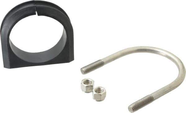 ZSI - 3" Pipe, Grade 316 Stainless Steel U Bolt Clamp with Cushion - 1" Panel Thickness - Apex Tool & Supply