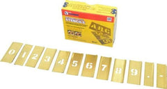 C.H. Hanson - 15 Piece, 1/2 Inch Character Size, Brass Stencil - Contains Figure Set - Apex Tool & Supply