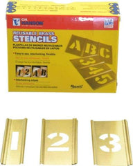 C.H. Hanson - 15 Piece, 1 Inch Character Size, Brass Stencil - Contains Figure Set - Apex Tool & Supply
