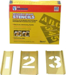 C.H. Hanson - 15 Piece, 2 Inch Character Size, Brass Stencil - Contains Figure Set - Apex Tool & Supply