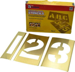 C.H. Hanson - 15 Piece, 4 Inch Character Size, Brass Stencil - Contains Figure Set - Apex Tool & Supply