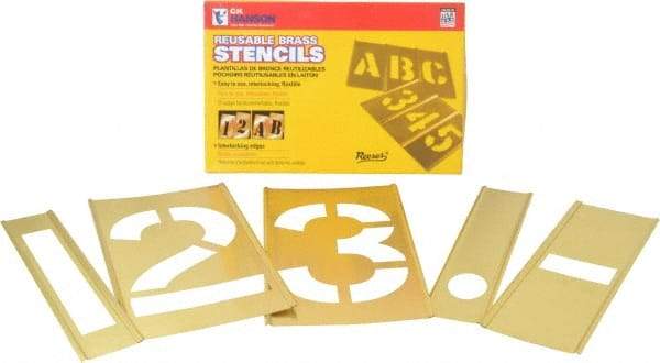 C.H. Hanson - 14 Piece, 6 Inch Character Size, Brass Stencil - Contains Figure Set - Apex Tool & Supply