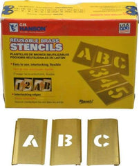 C.H. Hanson - 33 Piece, 1/2 Inch Character Size, Brass Stencil - Contains Letter Set - Apex Tool & Supply