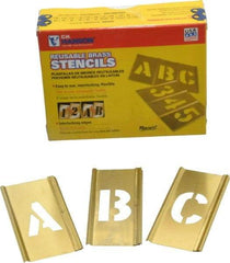 C.H. Hanson - 33 Piece, 1 Inch Character Size, Brass Stencil - Contains Letter Set - Apex Tool & Supply