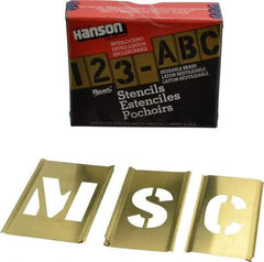 C.H. Hanson - 33 Piece, 1-1/2 Inch Character Size, Brass Stencil - Contains Letter Set - Apex Tool & Supply